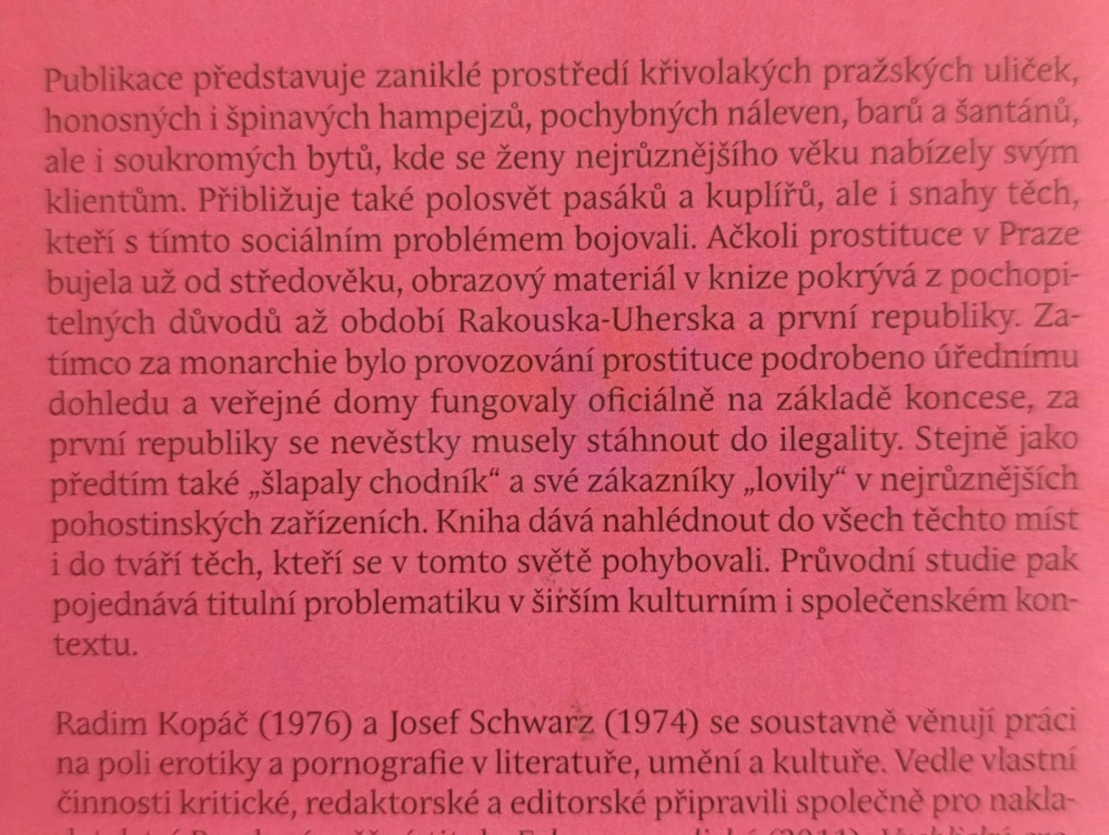 Zajímavá kniha mapující historii nevěstincu v Praze
